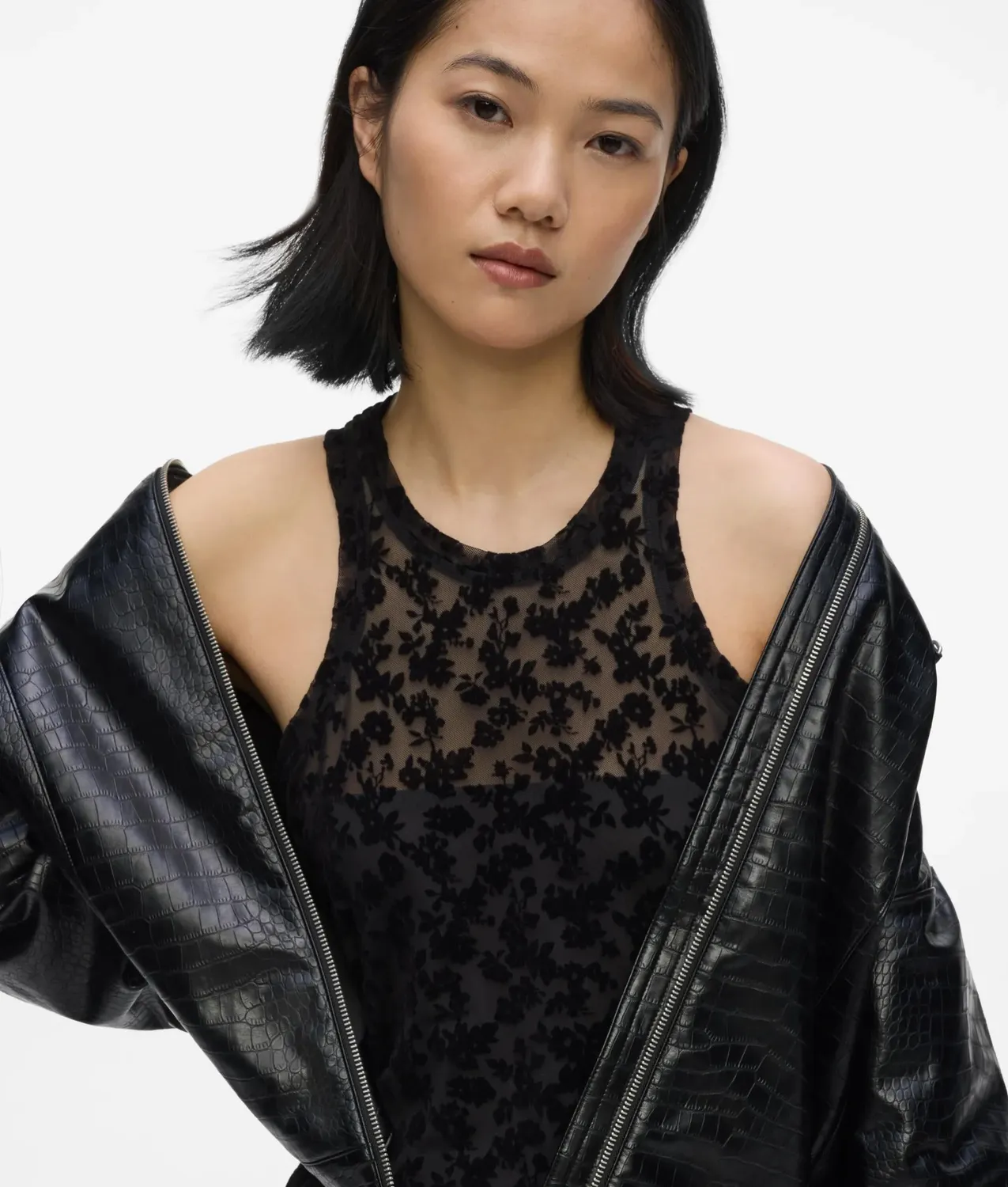 Karl Lagerfeld Floral Mesh Tank Dress Kleid Blumen XS-XL