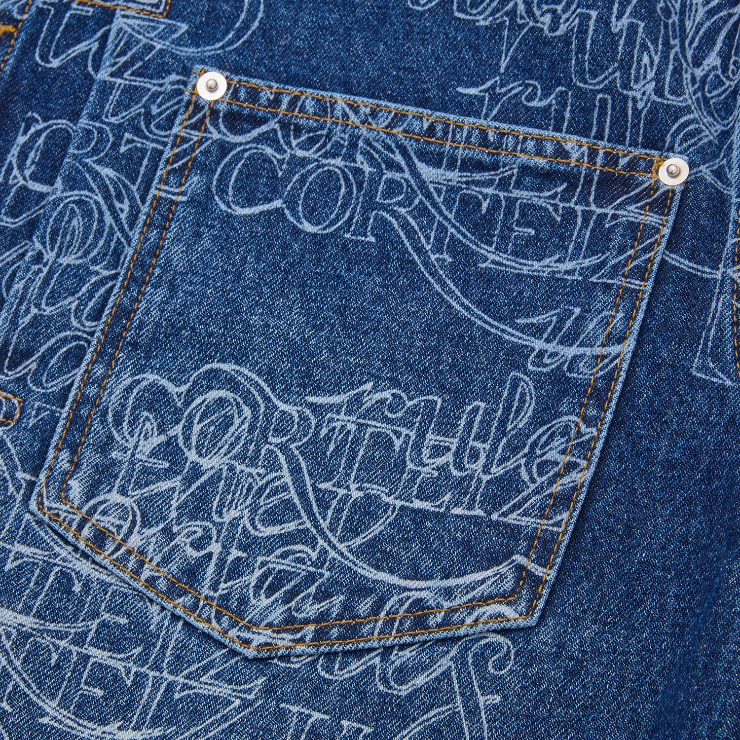 Corteiz Handwritten Denim Jacket Jeansjacke Midwash Indigo