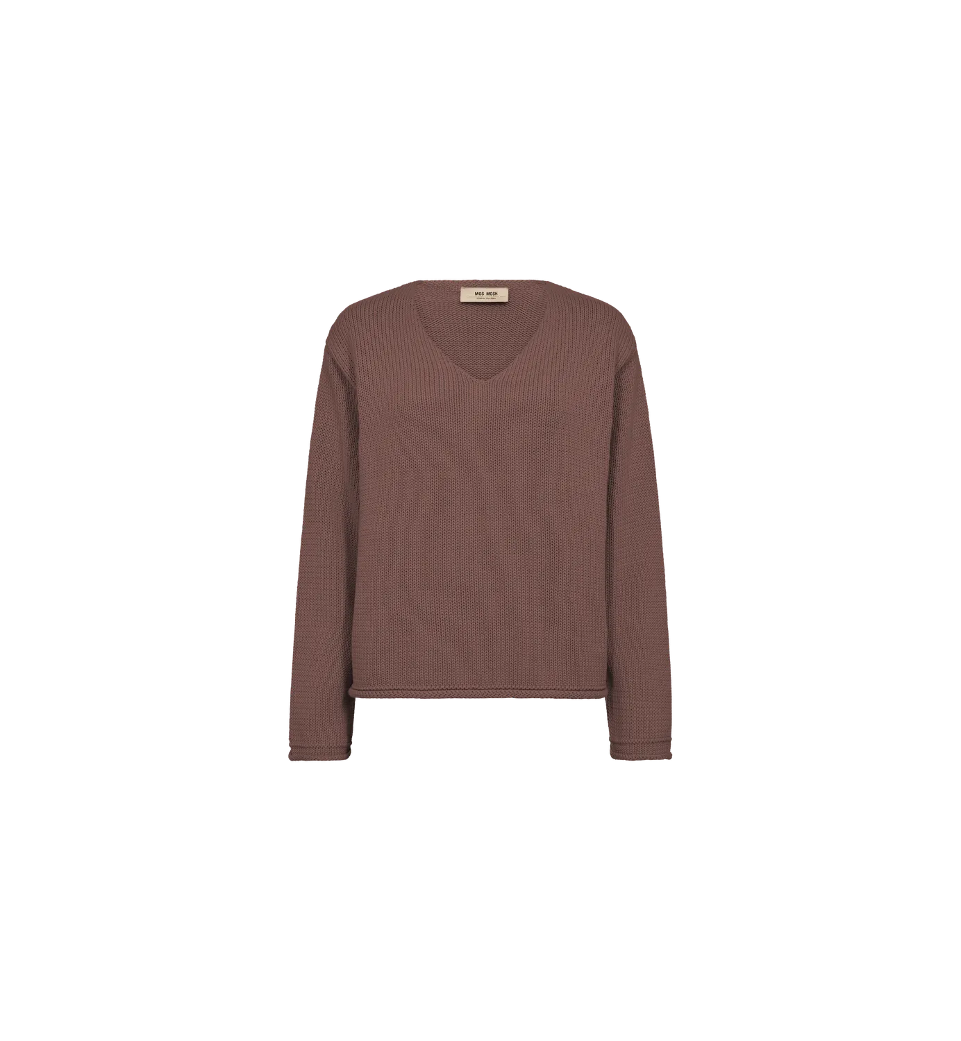 Mos Mosh MMBine V-Neck Strickpullover Coffee Quartz