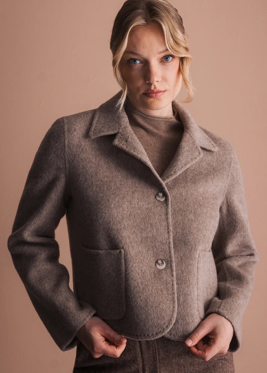 Senatex Jacke Reverskragen kurz Vino cropped