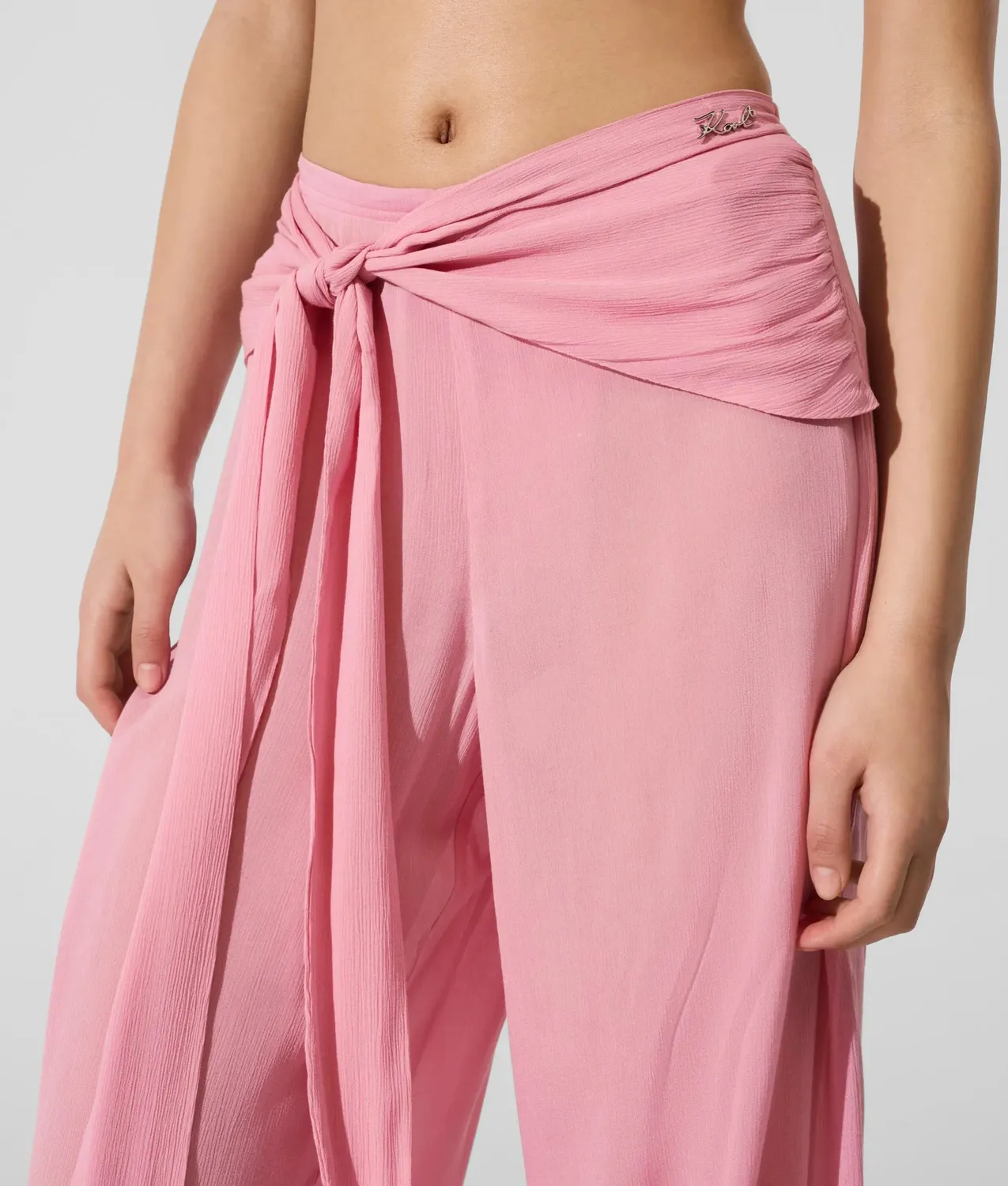Karl Lagerfeld Strandhose Damen weit Bindegürtel