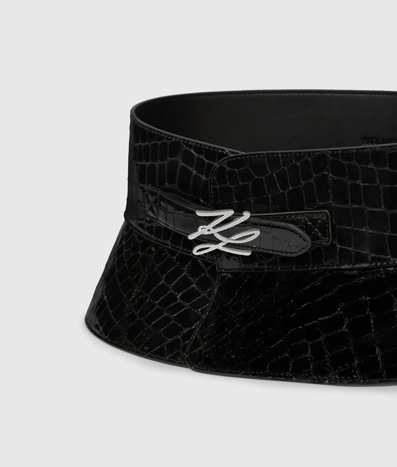 Karl Lagerfeld K/Autograph Croco Korsettgürtel breit