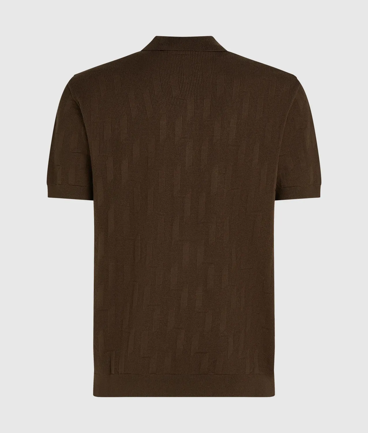Karl Lagerfeld Monogram Zip Polohemd Jacquard