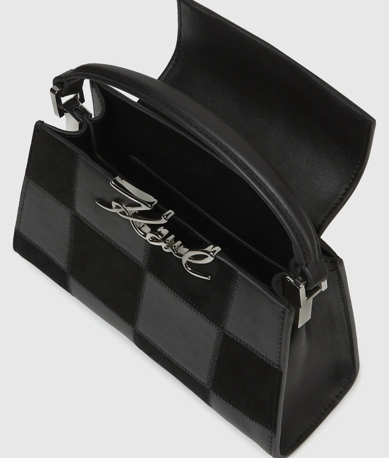 Karl Lagerfeld K/Signature Checkered Mini Tasche Leder