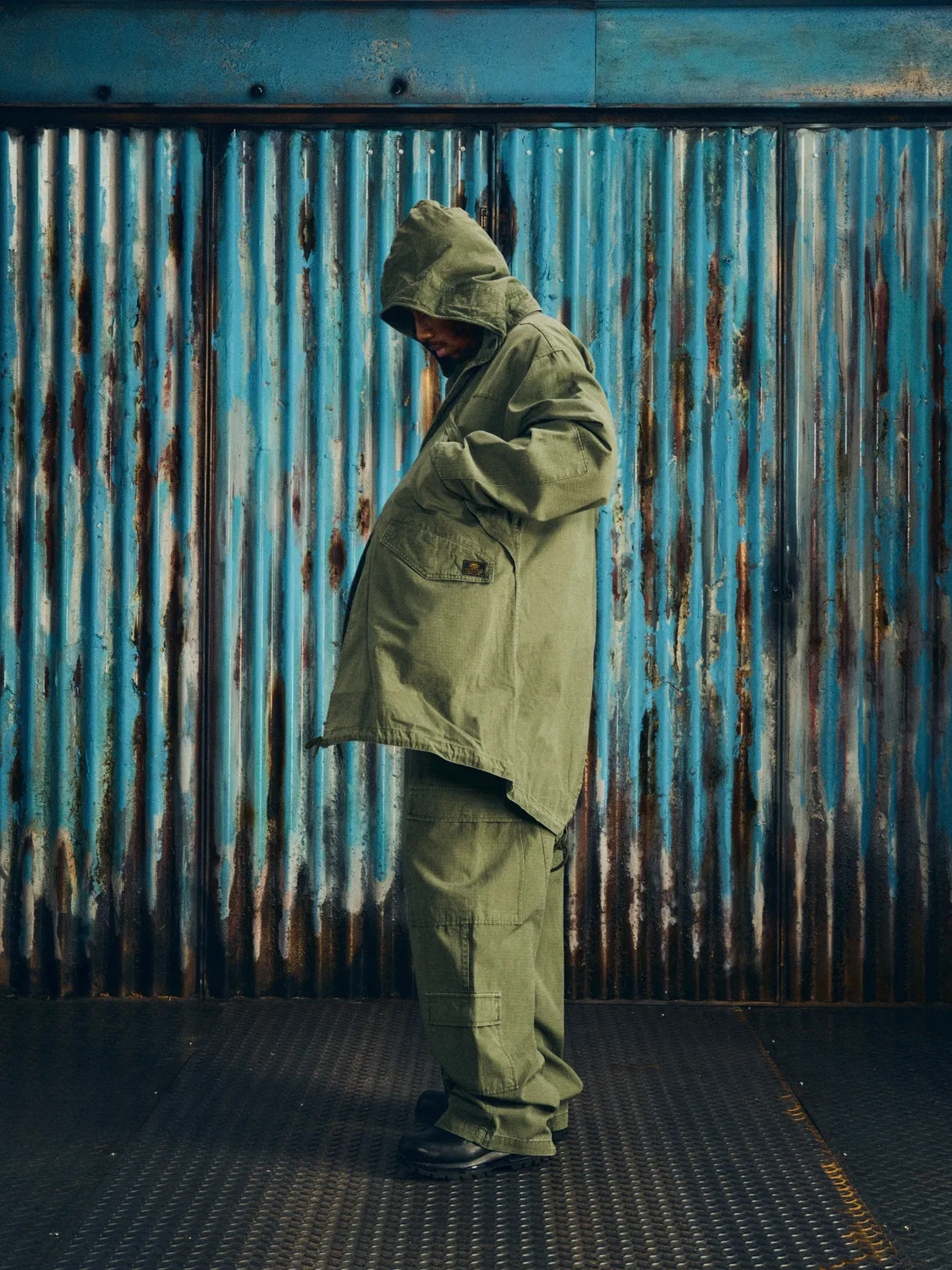 Corteiz Guerillaz Fishtail Parka Olive Ripstop