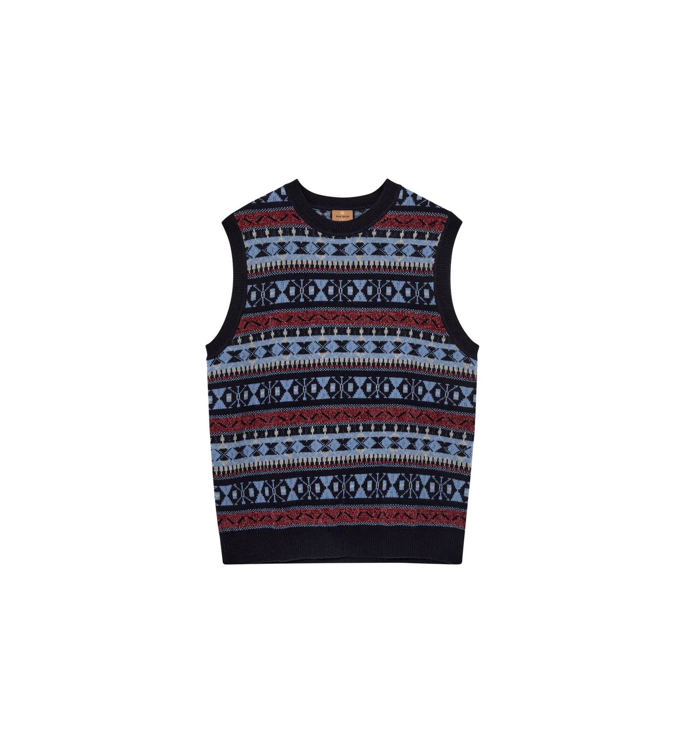 Mos Mosh MMGPatterson Strickweste Navy Jacquard