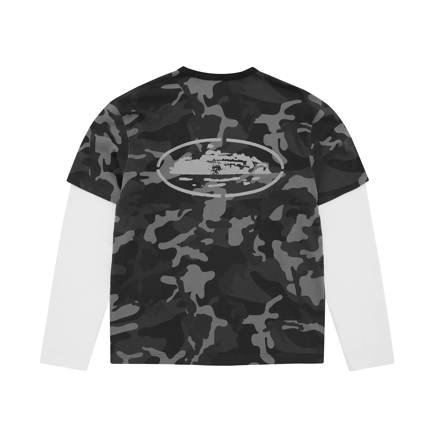 Corteiz Island Hybrid Thermal Longsleeve Black Camo schwer