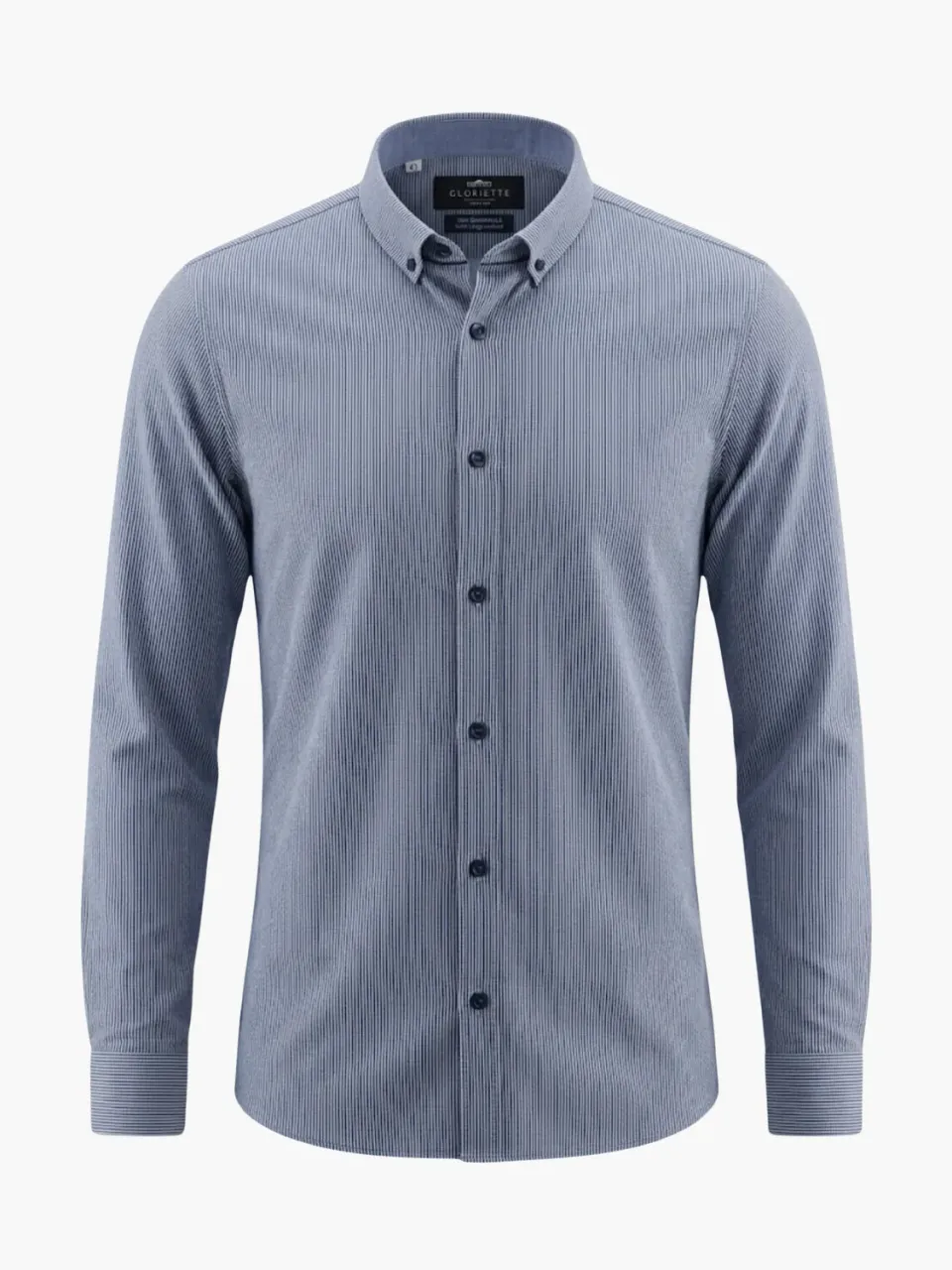 Gloriette Button Down Hemd blau Nadelstreifen Baumwolle