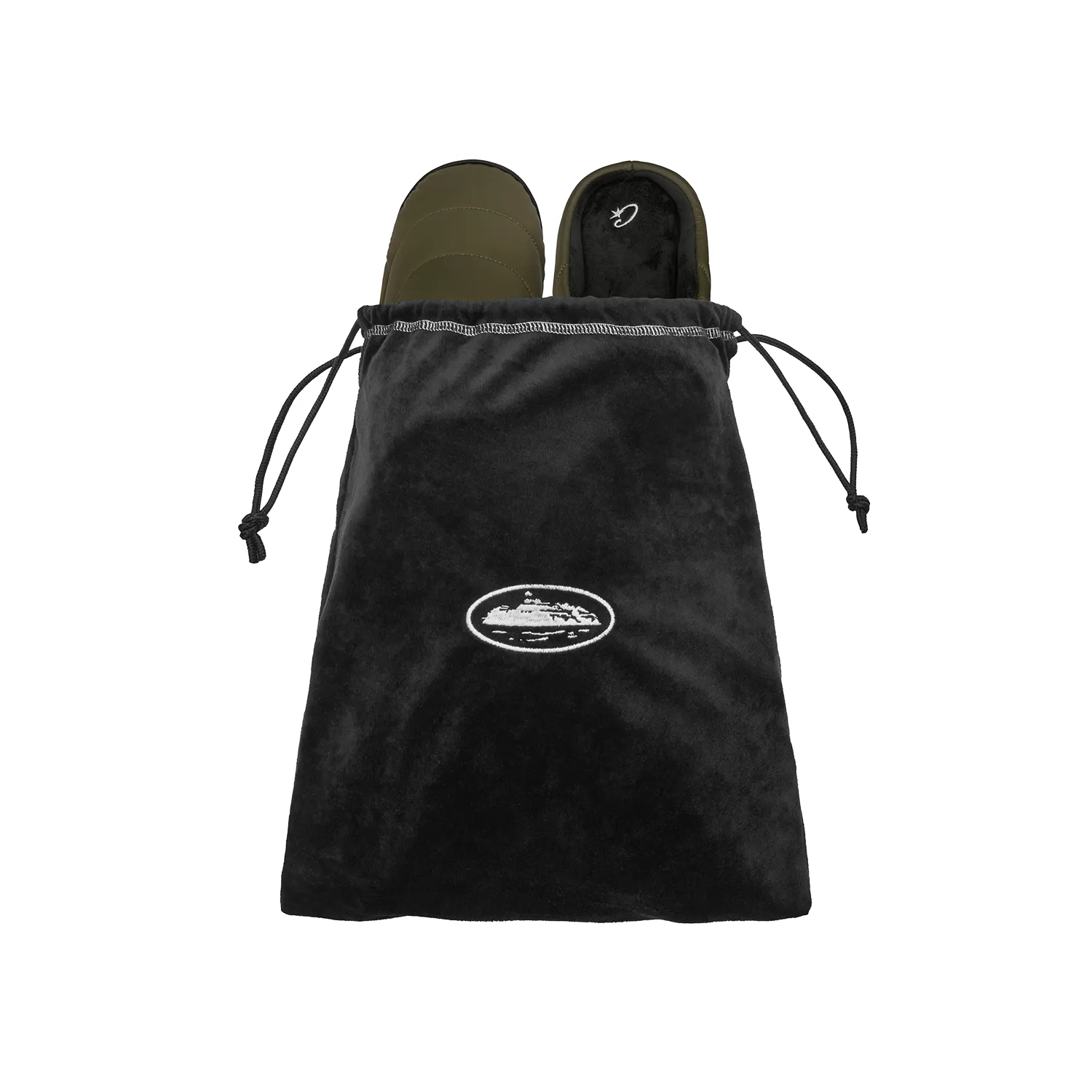 Corteiz Crib Crep Slipper Olive Nylon