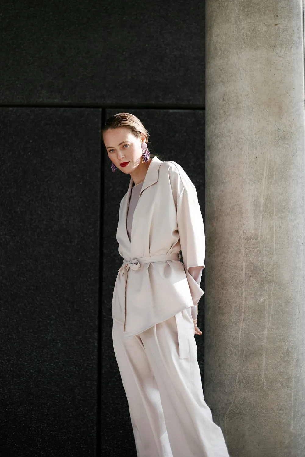 isarti Piega Hose Kaschmir Rosé Bio-Baumwolle Satin