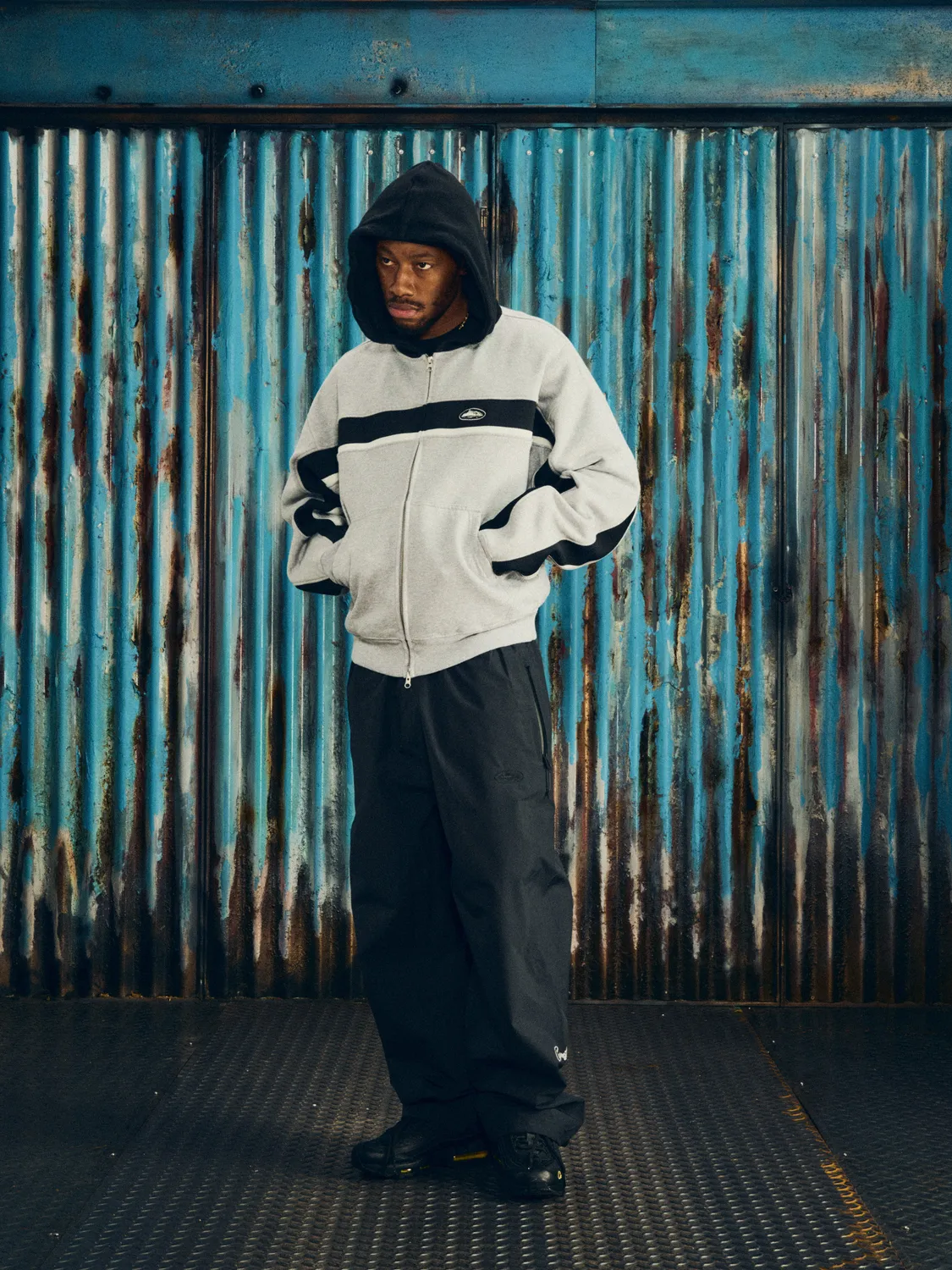 Corteiz Ribbed Sporteiz Zip Hoodie grau 440 GSM
