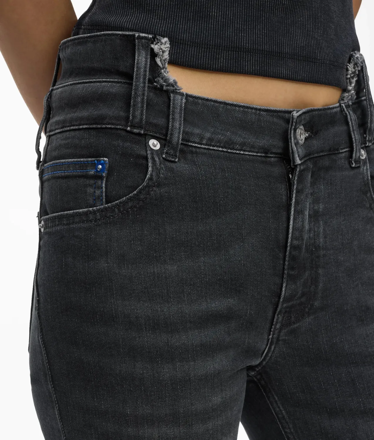 Karl Lagerfeld Cutaway Waist Skinny Jeans High-Rise