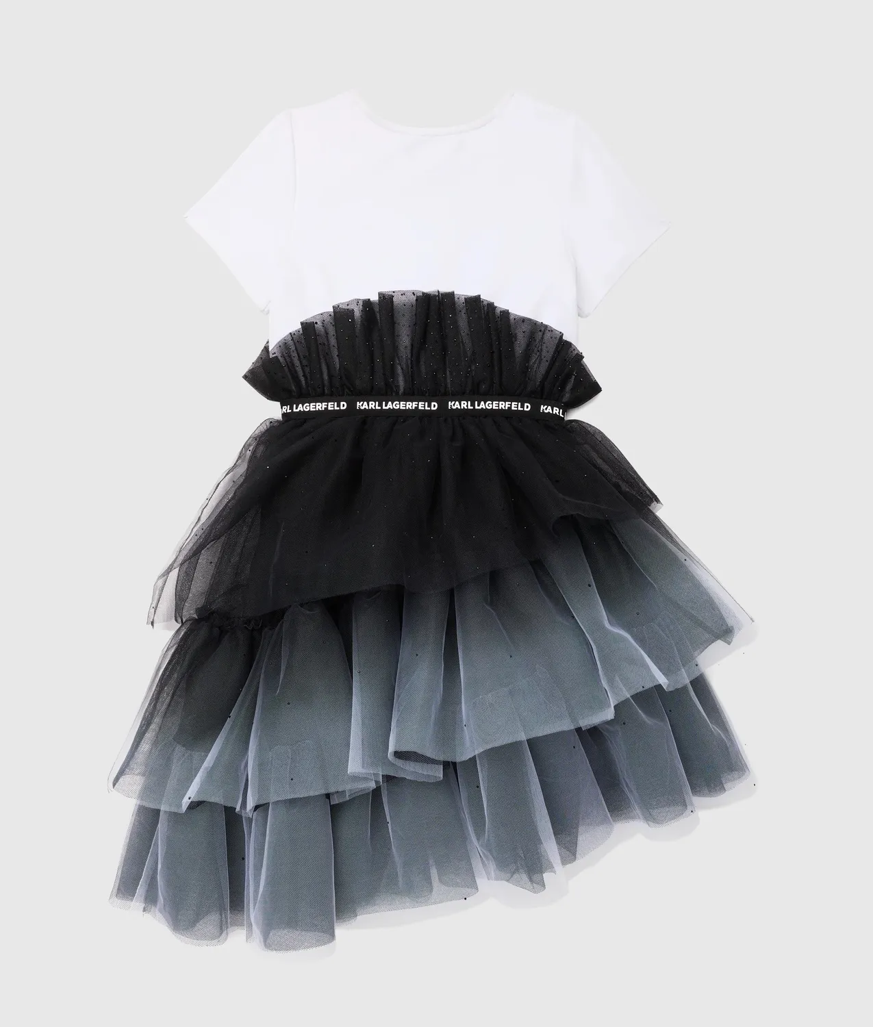 Karl Lagerfeld Girls Tüllkleid Strass T-Shirt Größe 8Y