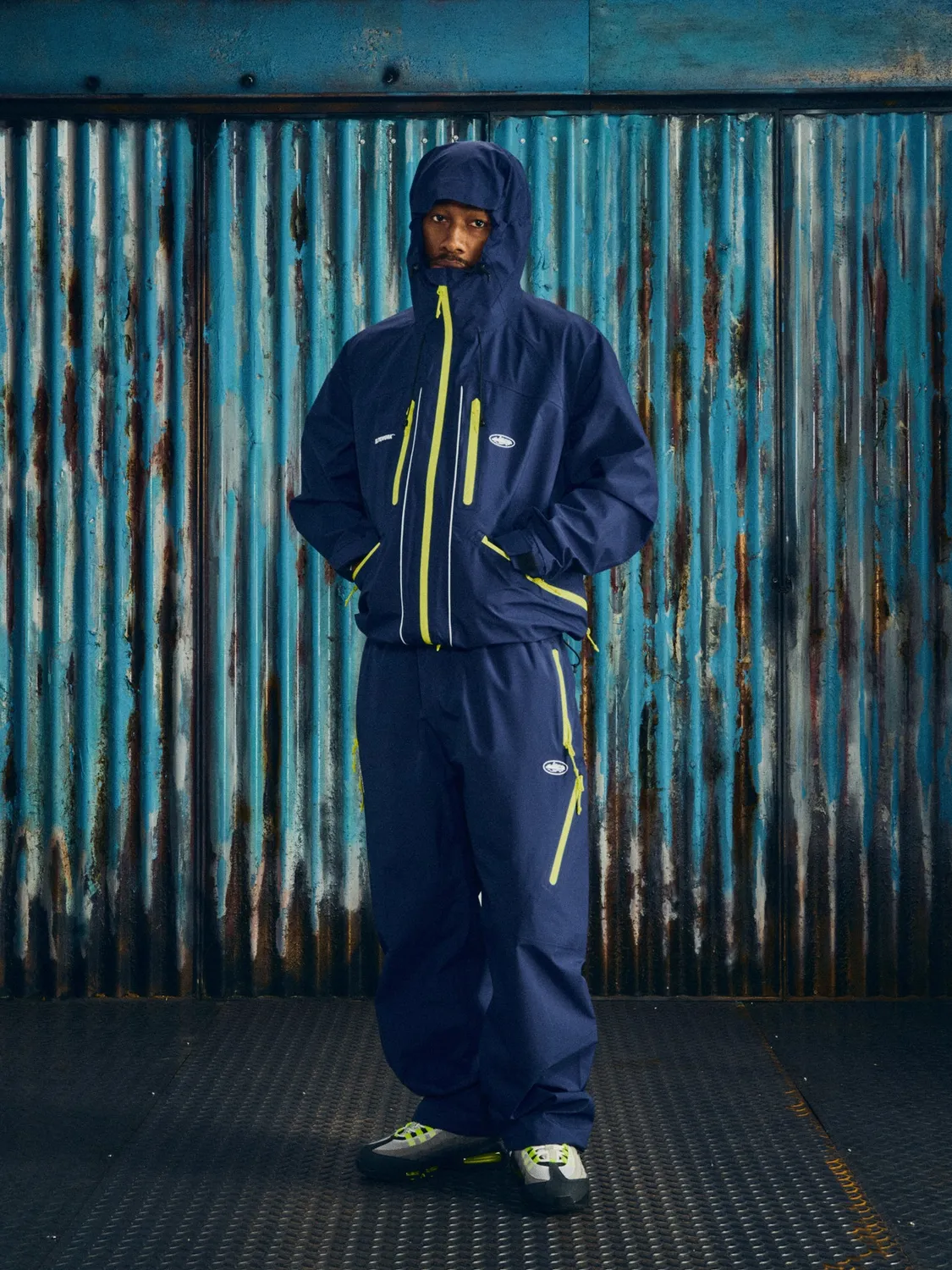 Corteiz Elitework Apex Shell Pant Shellhose Navy Wasserdicht
