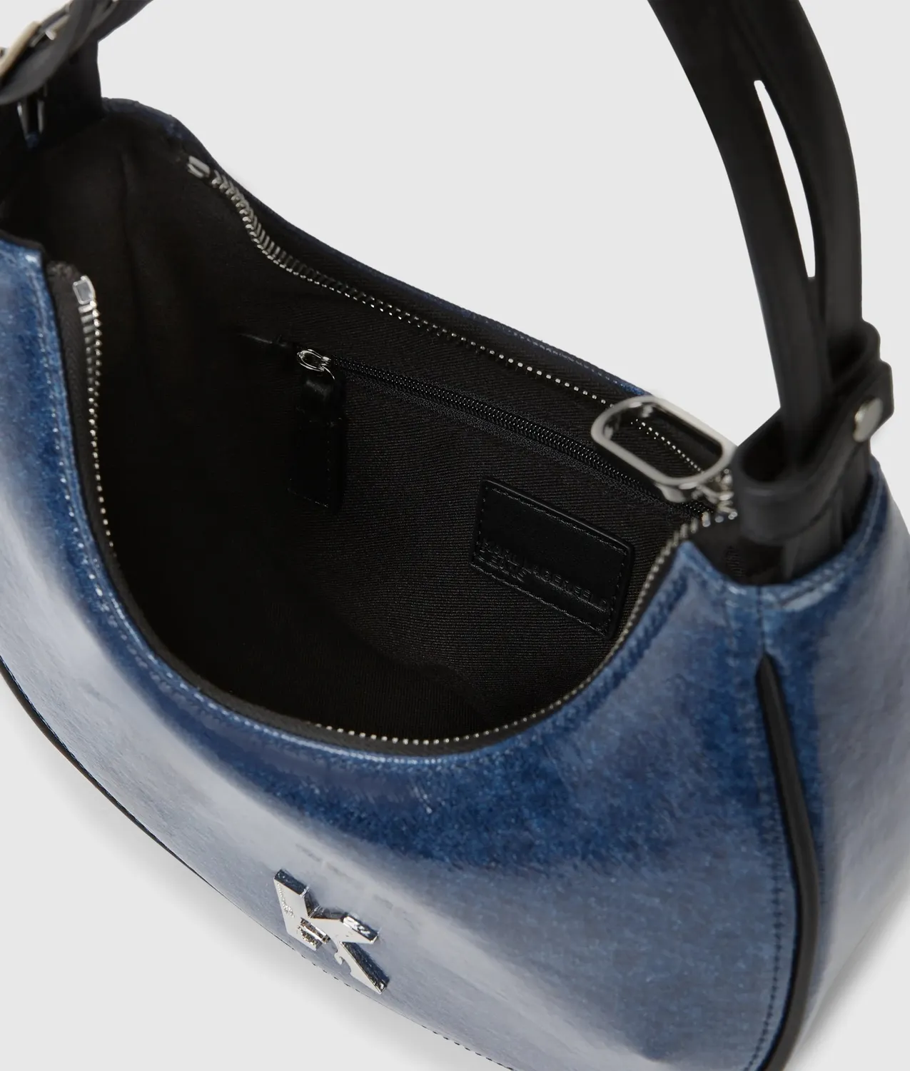 Karl Lagerfeld KL Jeans K Logo Schultertasche Denim Halbmond