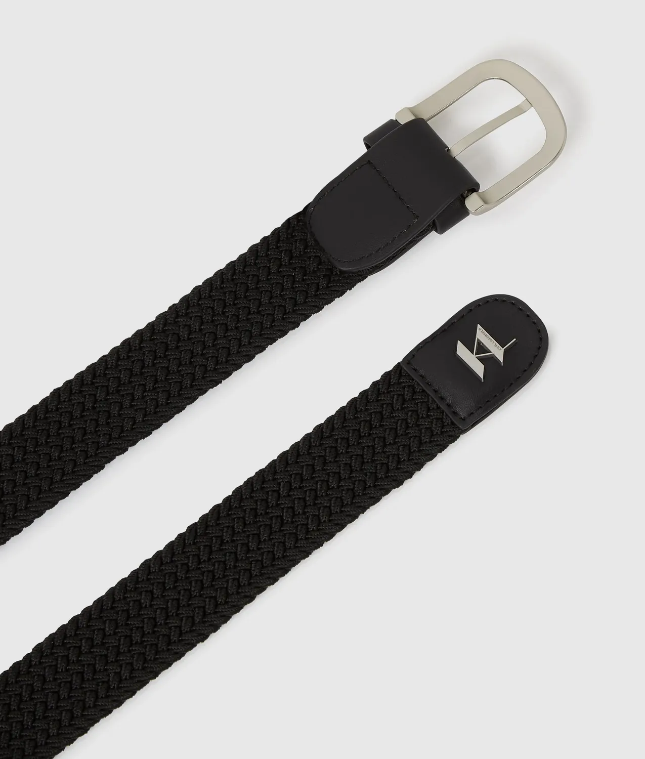Karl Lagerfeld Monogram Flechtgürtel Gummi silber