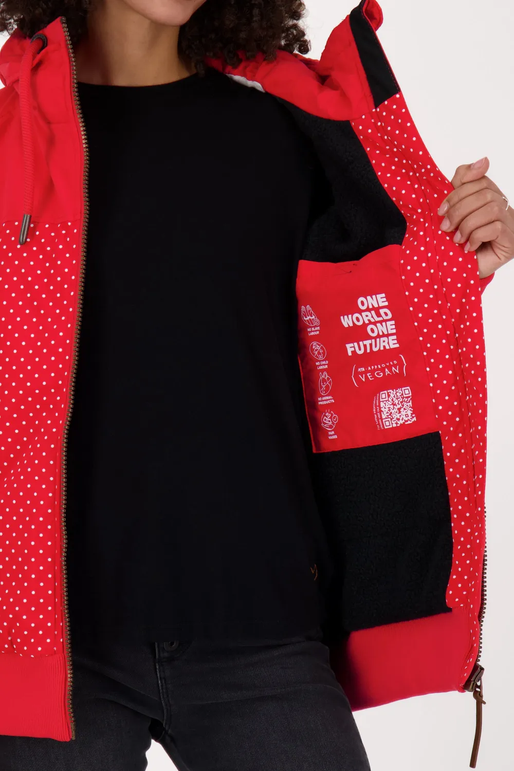 Alife & Kickin MaliaAK B Jacke Damen rot gefüttert Teddy