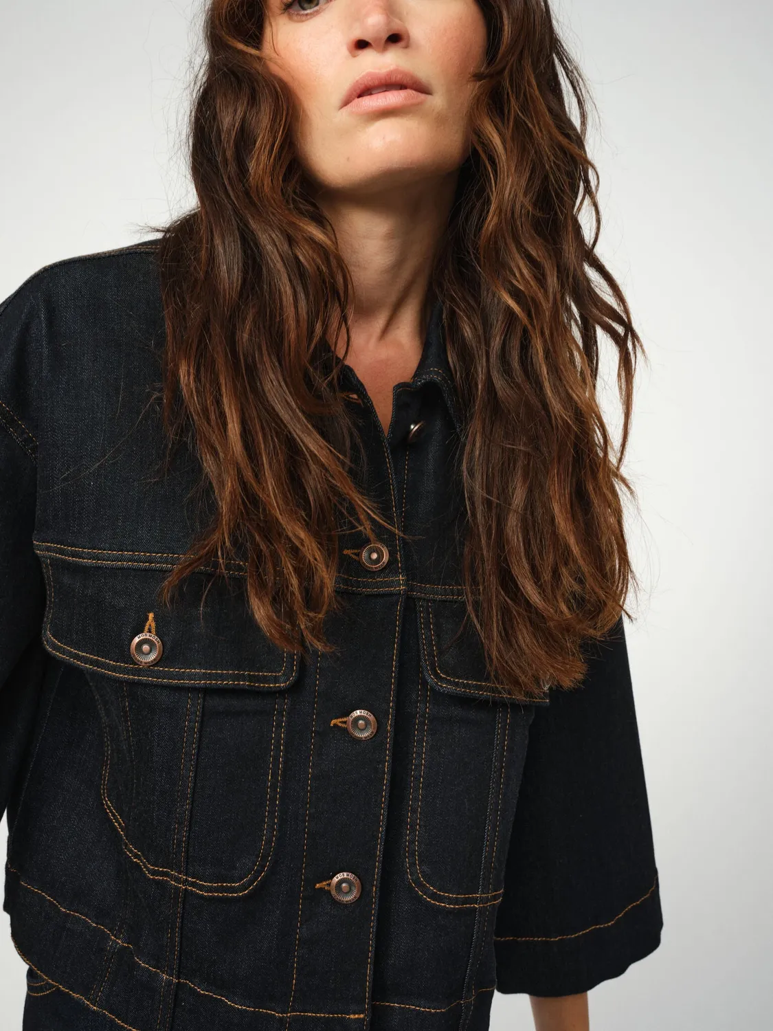 Mos Mosh MMPenn Deluxe Denim Jacke Dark Blue Oversize
