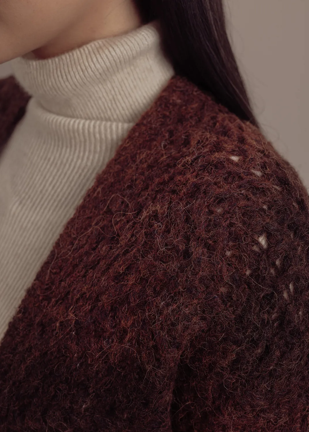 Senatex Strickjacke Woll-Alpaka-Mix Chalk Cardigan