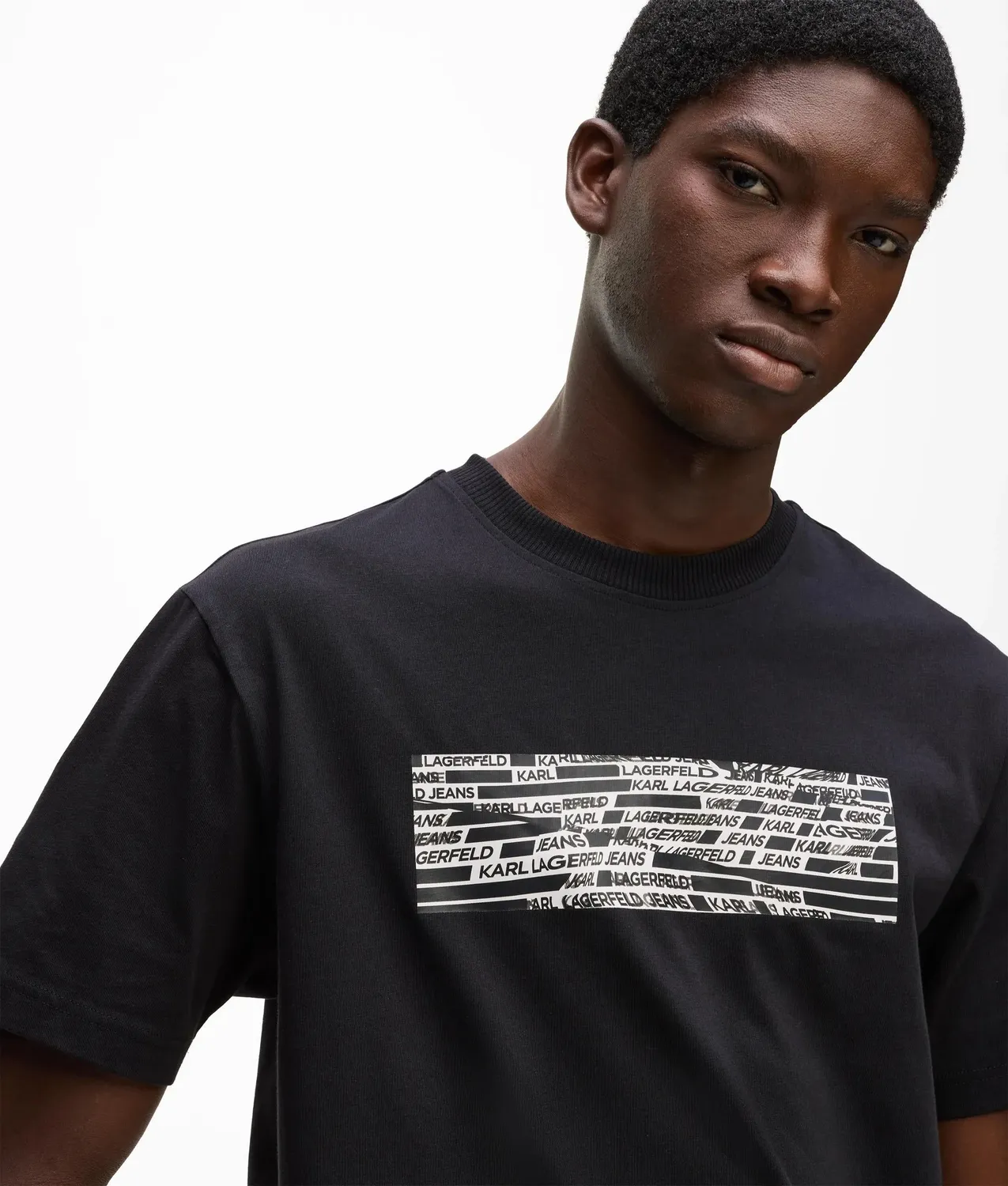 Karl Lagerfeld KL Jeans Stripe Logo T-Shirt Bio-Baumwolle