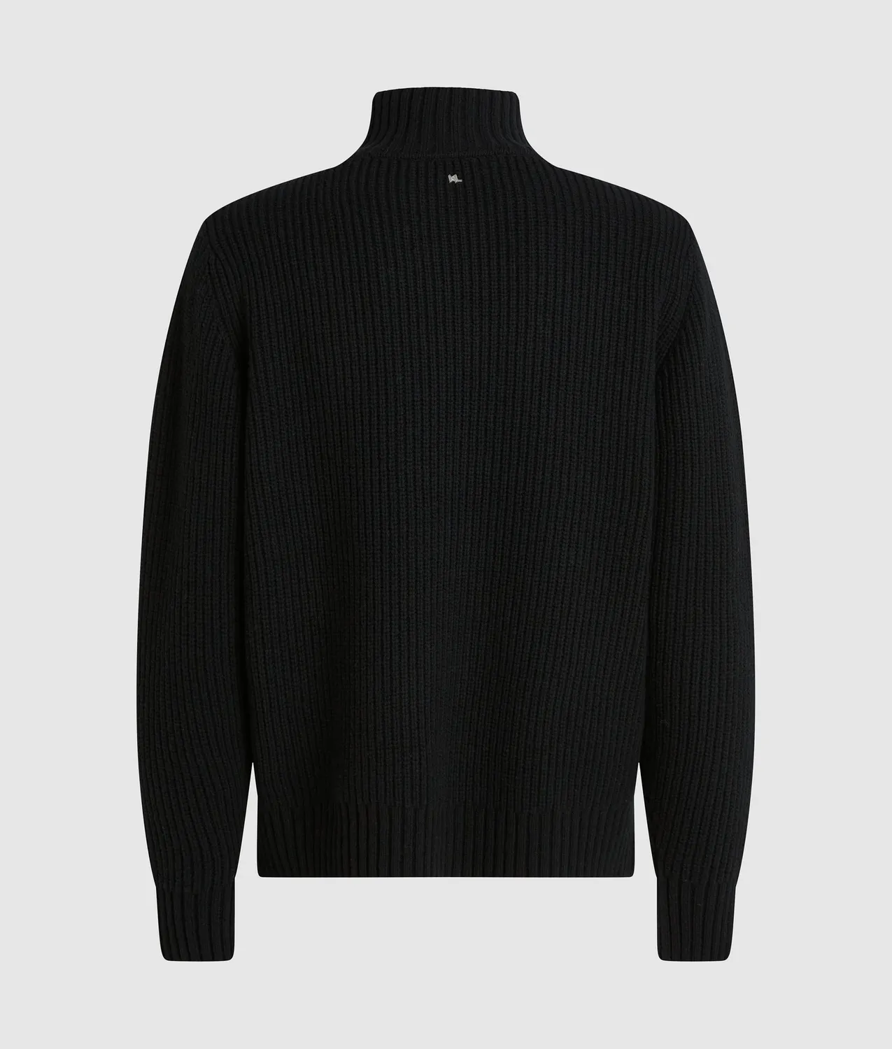 Karl Lagerfeld Half-Zip Turtleneck Pullover Lammwolle gerader Schnitt