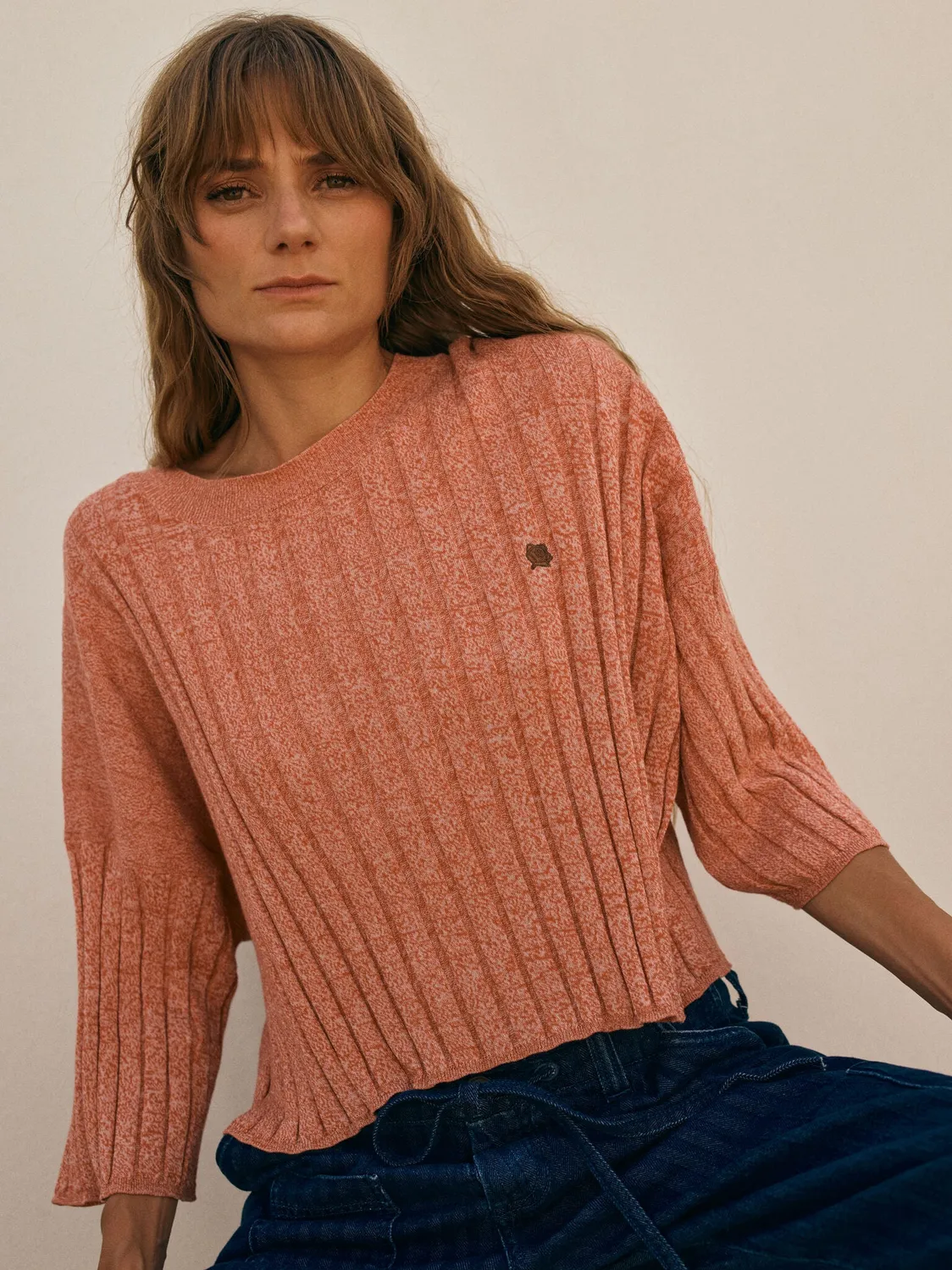 Mos Mosh Poetic Drape Strickpullover Baumwolle Oversize