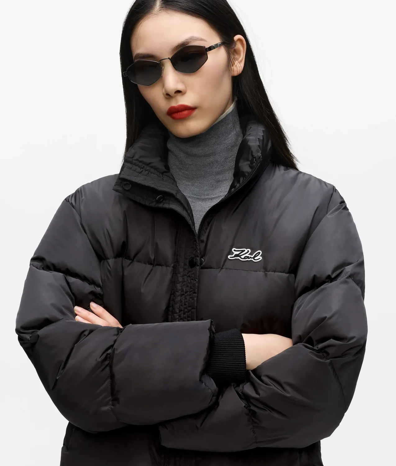 Karl Lagerfeld Puffer Jacke kurz Daunen Kapuze XS-XL