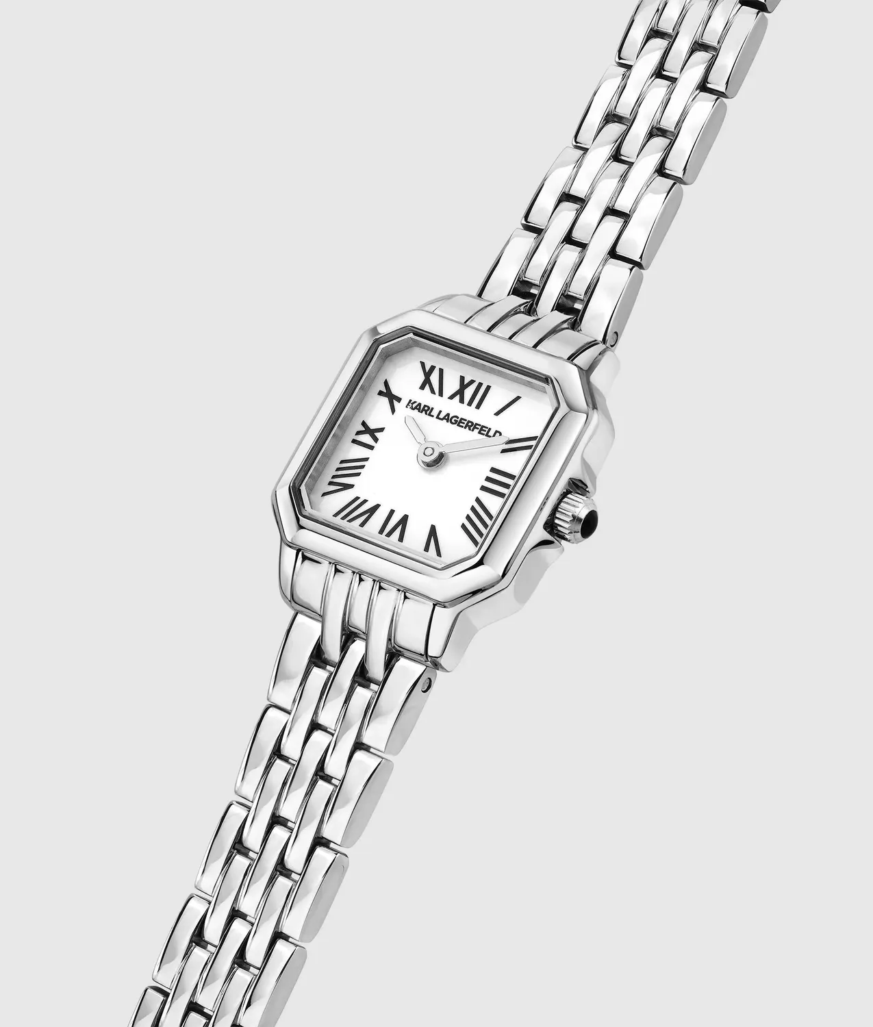 Karl Lagerfeld Petite Square Logo Uhr silber eckig