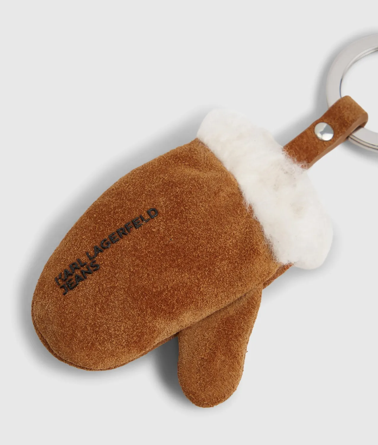 Karl Lagerfeld Jeans Suede Mitten Keychain Wildleder