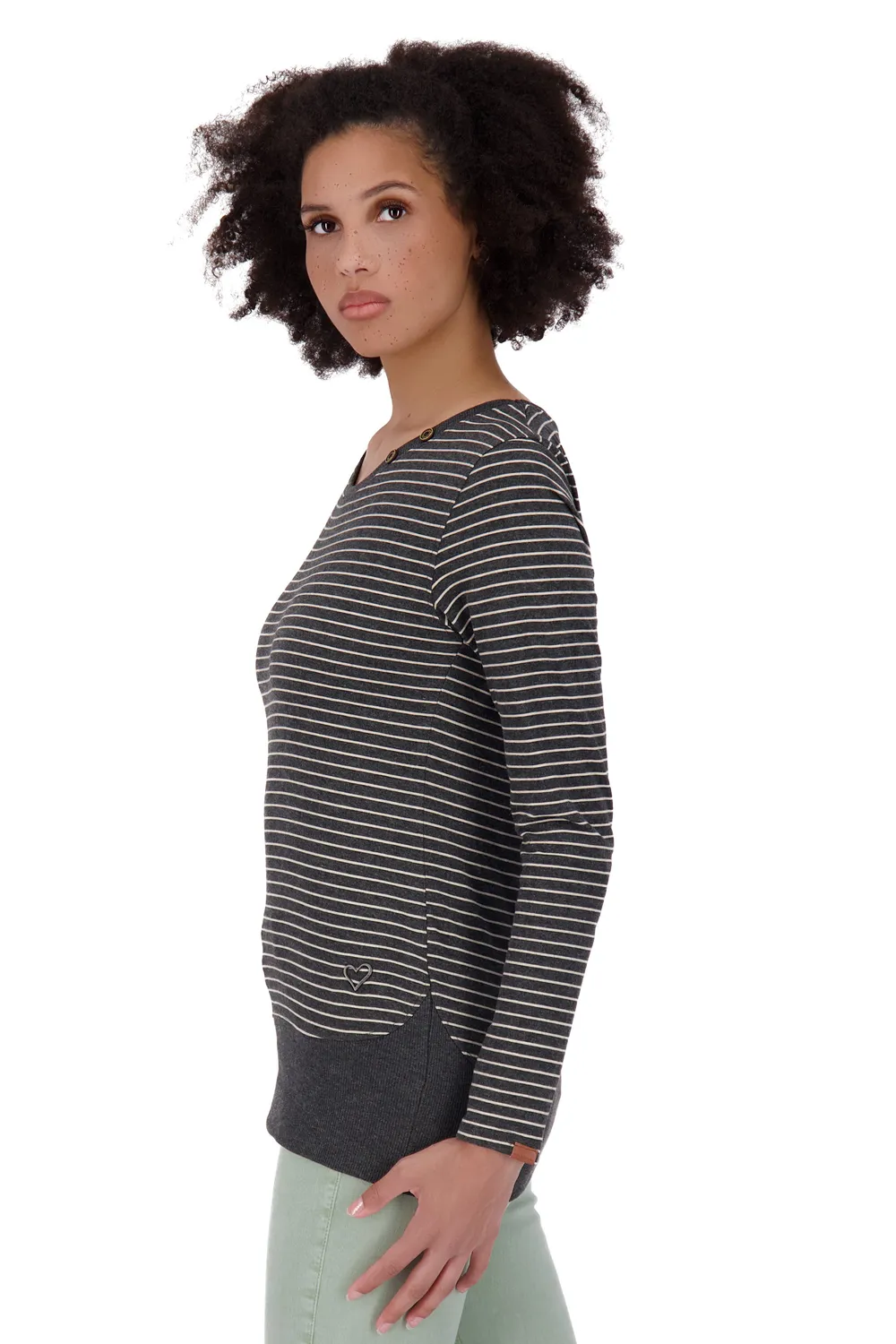 Alife & Kickin ConnyAK Z Longsleeve Schwarz Streifen Damen