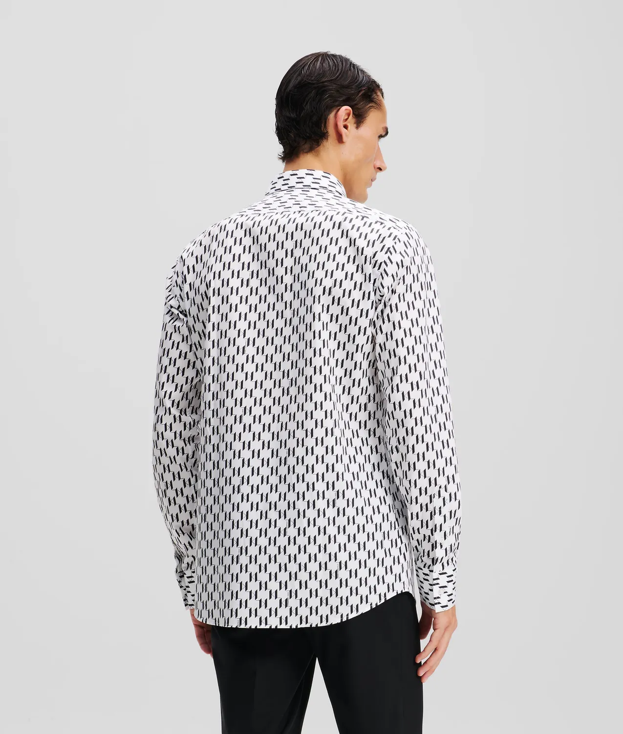 Karl Lagerfeld Monogram Hemd Herren Allover Kentkragen