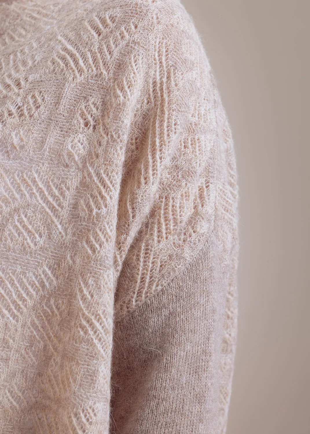 Senatex Pullover Alpaka-Merino Stone strukturiert