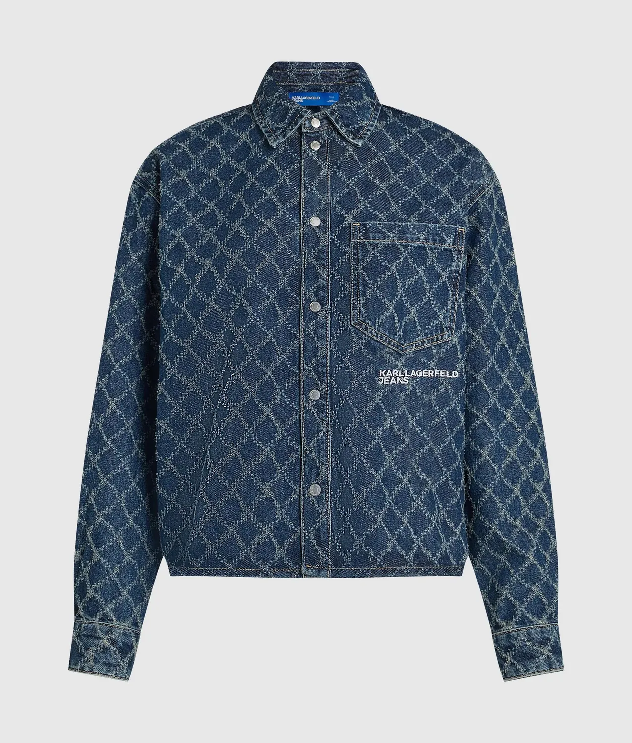 Karl Lagerfeld KL Jeans Argyle Denim Hemd Rauten-Muster
