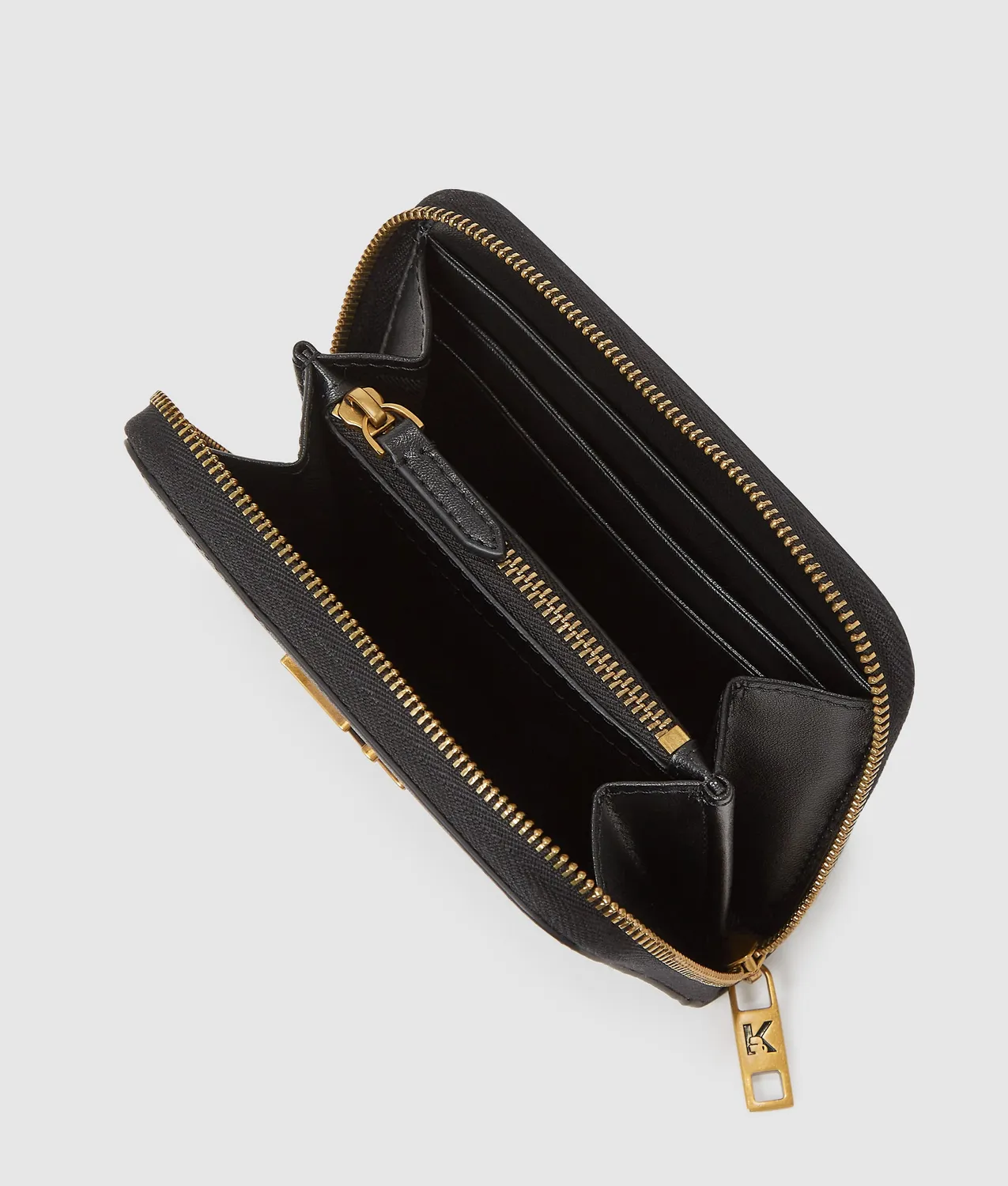 Karl Lagerfeld K/Autograph Zip Wallet Leder schwarz mittel