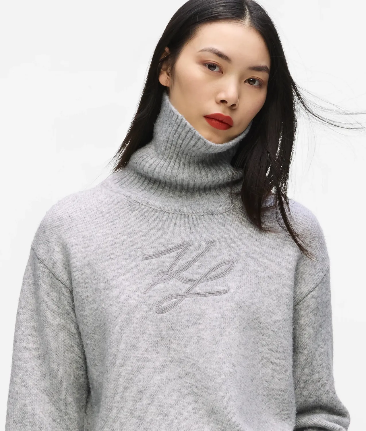 Karl Lagerfeld Rollkragenpullover Wolle Soutache