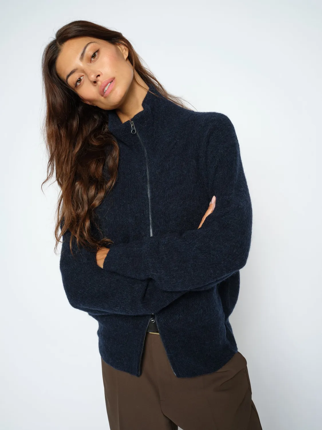 Mos Mosh MMThora Strickjacke Salute Navy Wolle