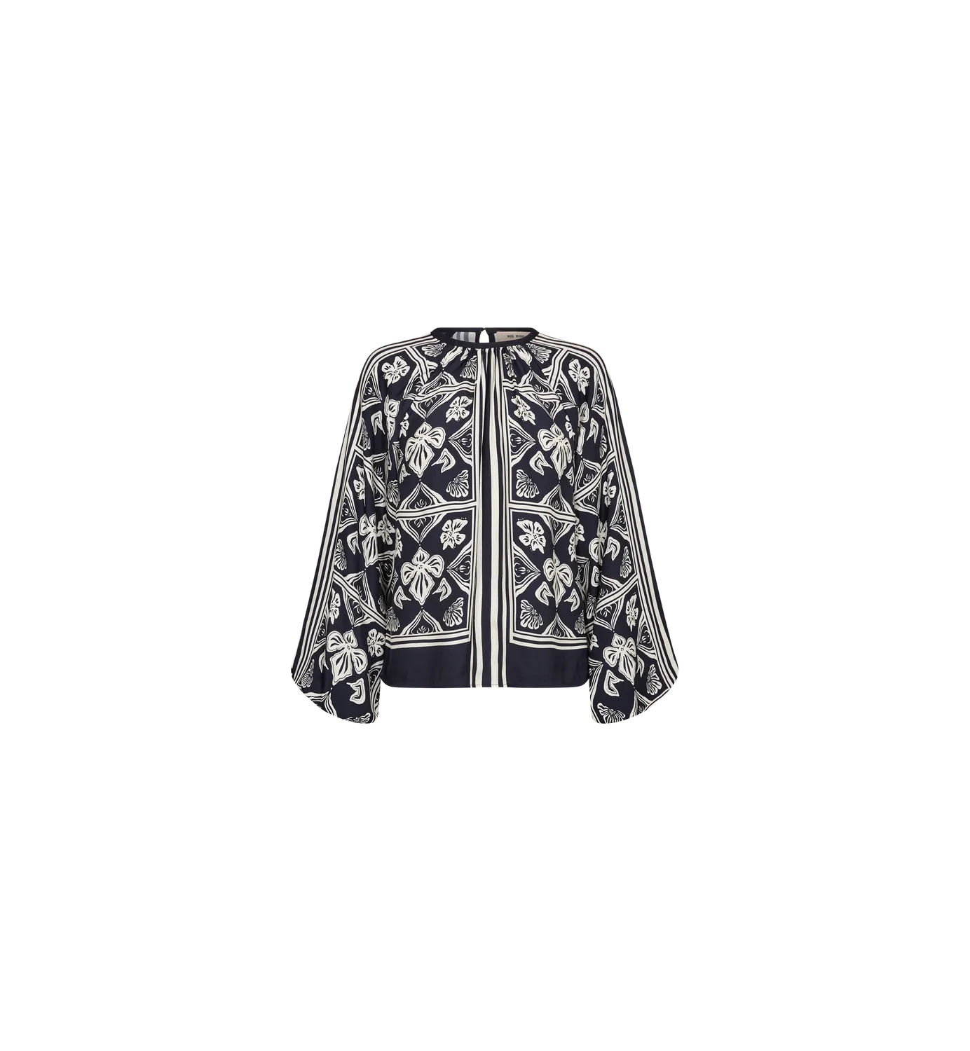Mos Mosh MMMilkey Linocut Bluse Print mit Rundhals