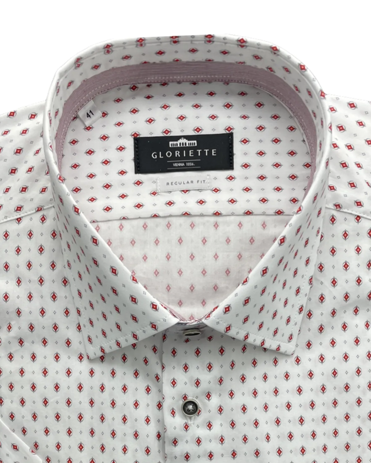 Gloriette Signature Knopf Kurzarmhemd rot gemustert