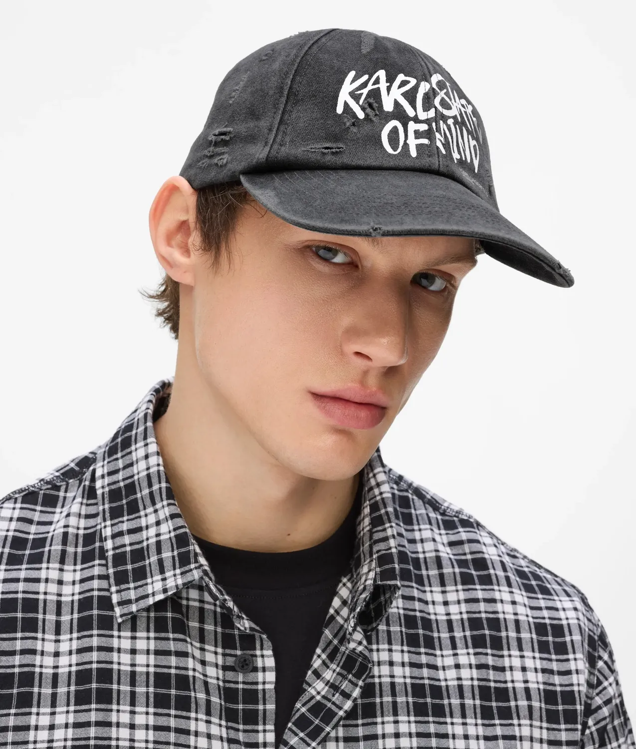 Karl Lagerfeld KL Jeans Washed Karl Quote Cap One Size Canvas