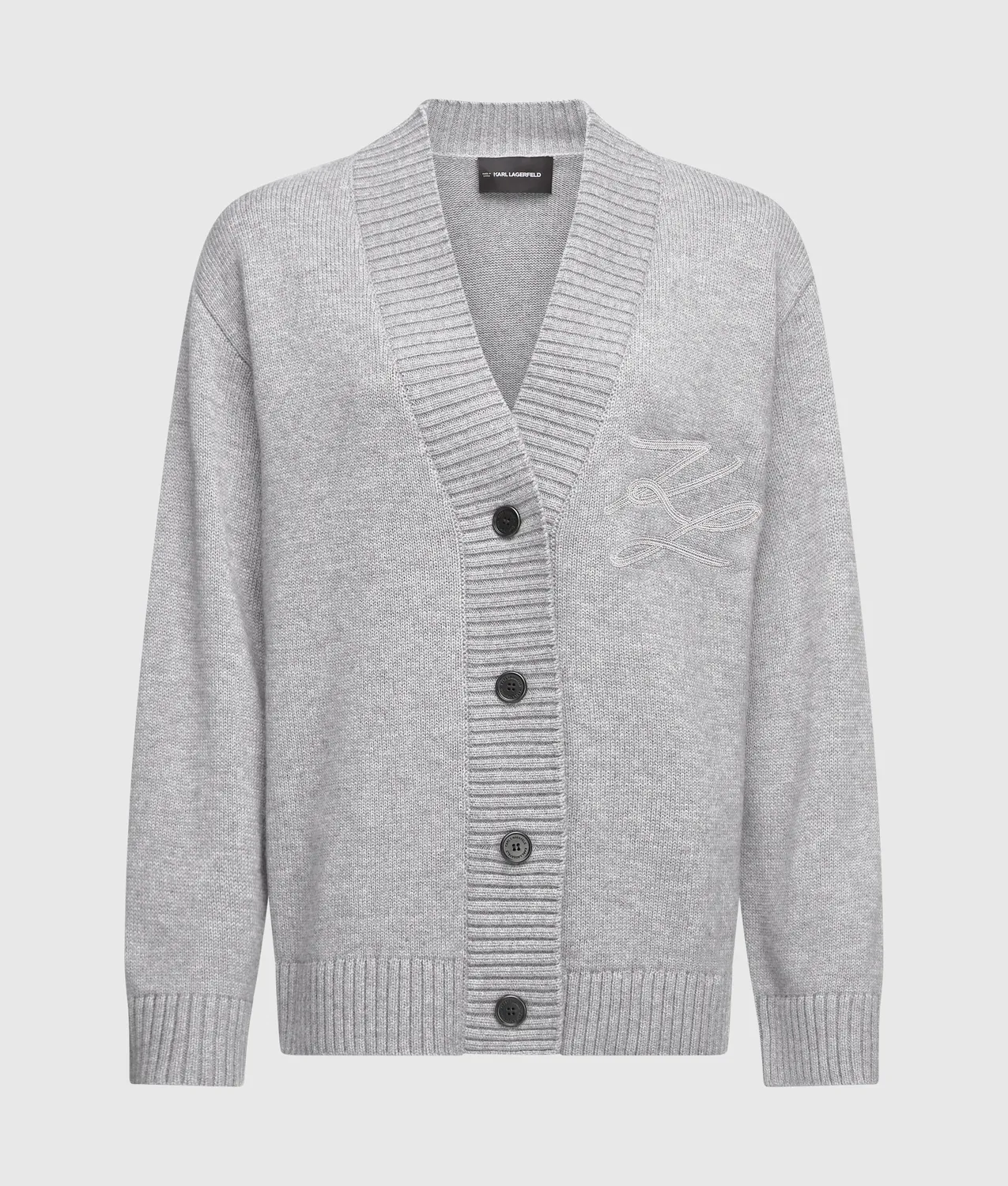 Karl Lagerfeld Soutache Cardigan Wollmix gerippt