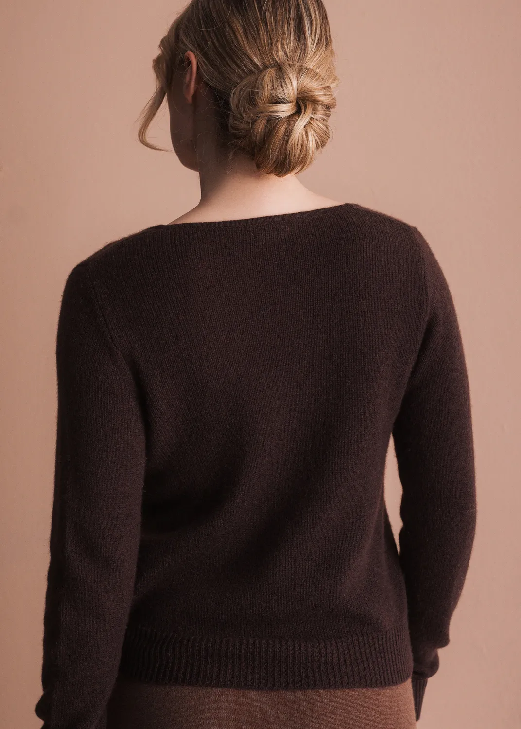 Senatex Strickjacke Wolle-Kaschmir Cardigan Choco