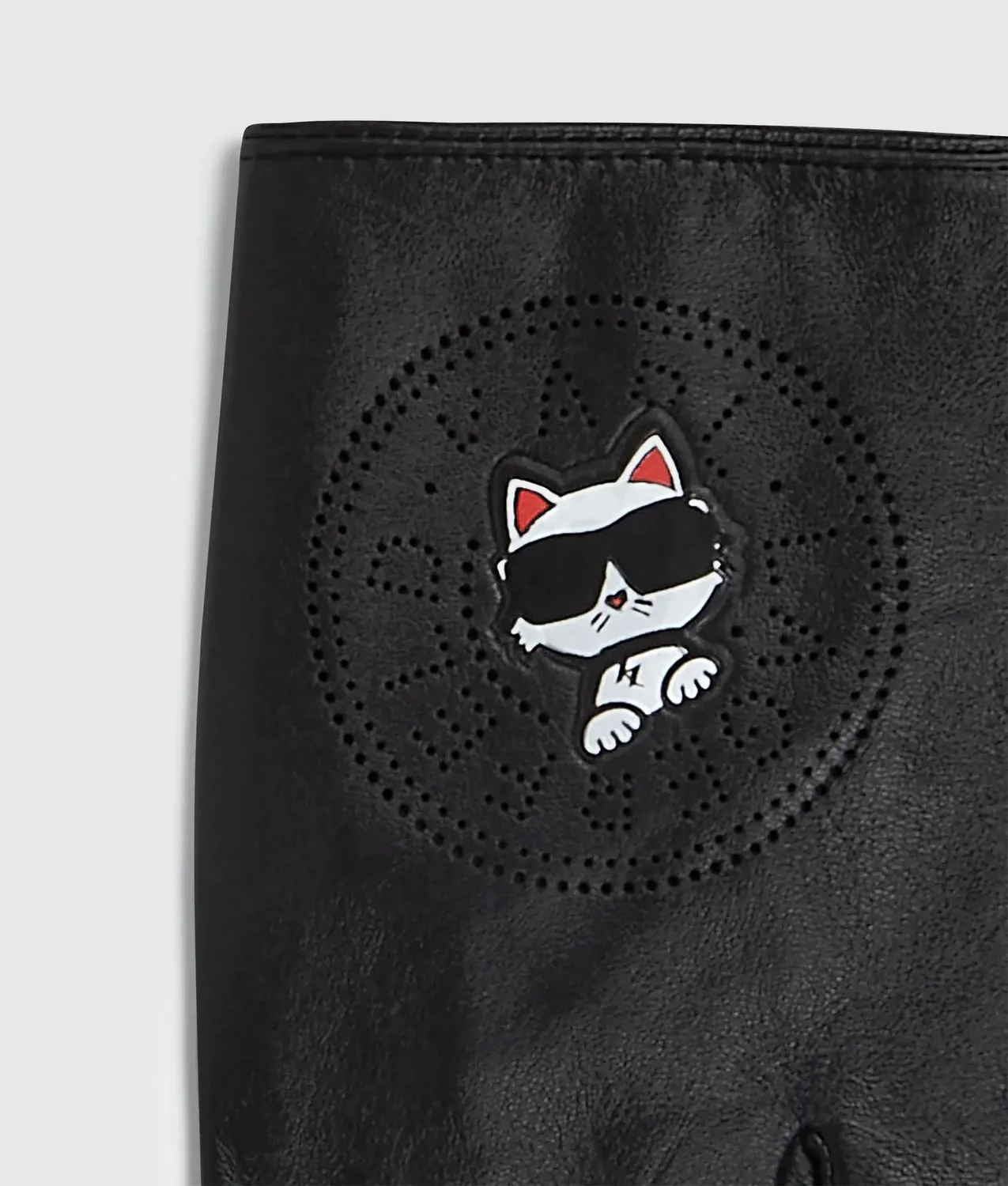 Karl Lagerfeld Ikon Circle Choupette Handschuhe Ziegenleder