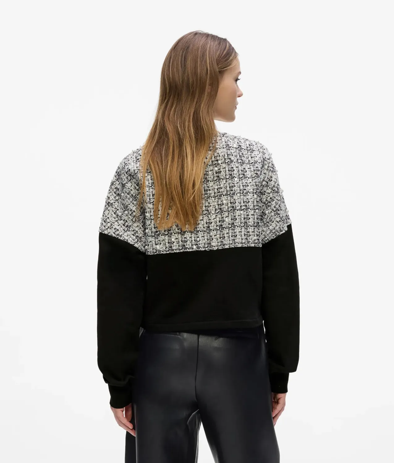 Karl Lagerfeld Bouclé Jersey Cardigan Strickjacke beige