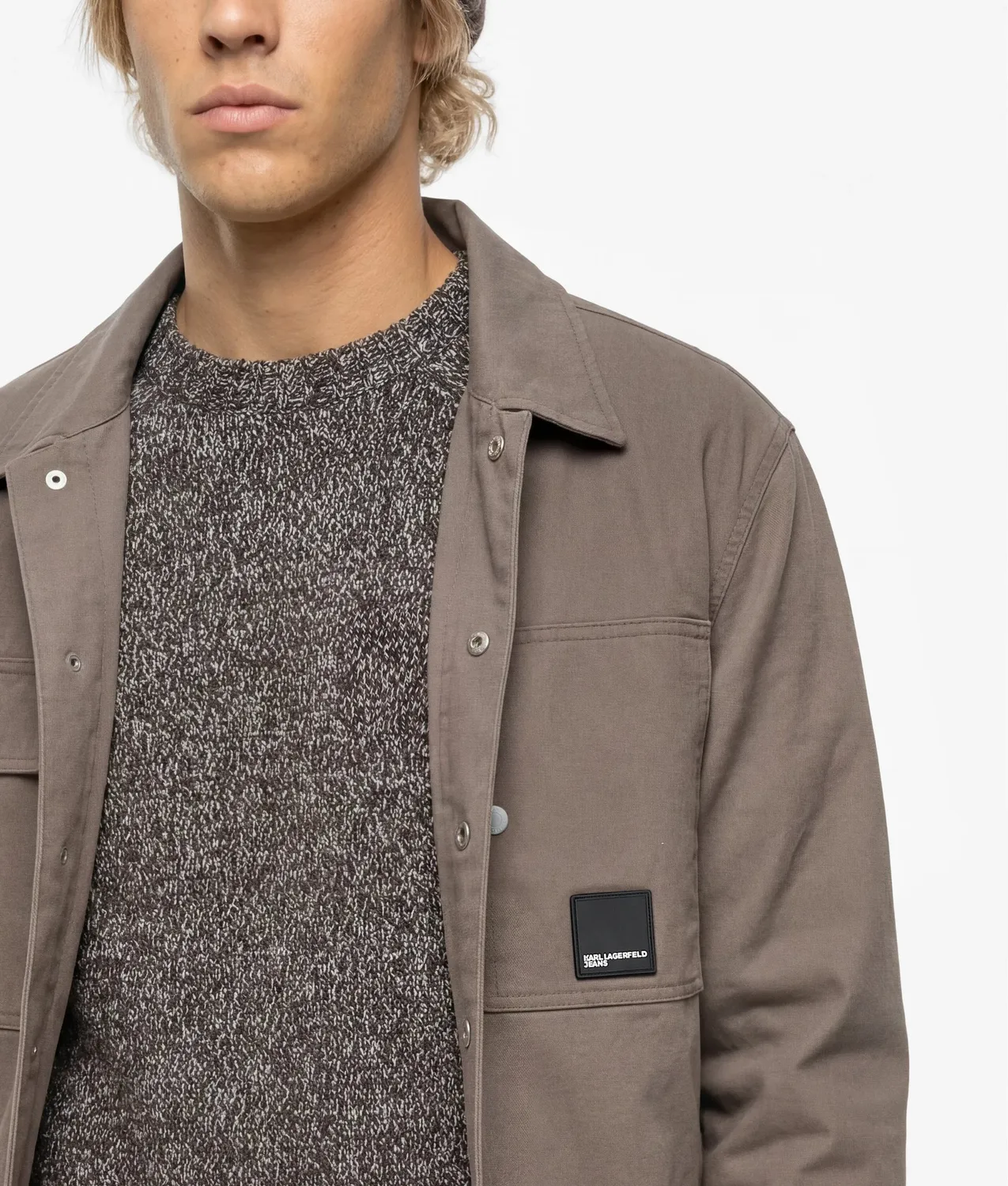 Karl Lagerfeld KL Jeans Canvas Overshirt Jacke leicht wattiert