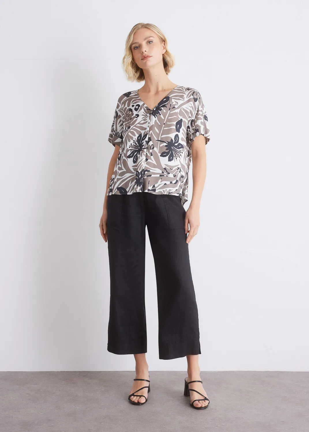 Senatex Gemusterte Bluse Viskose Tropical Shadow