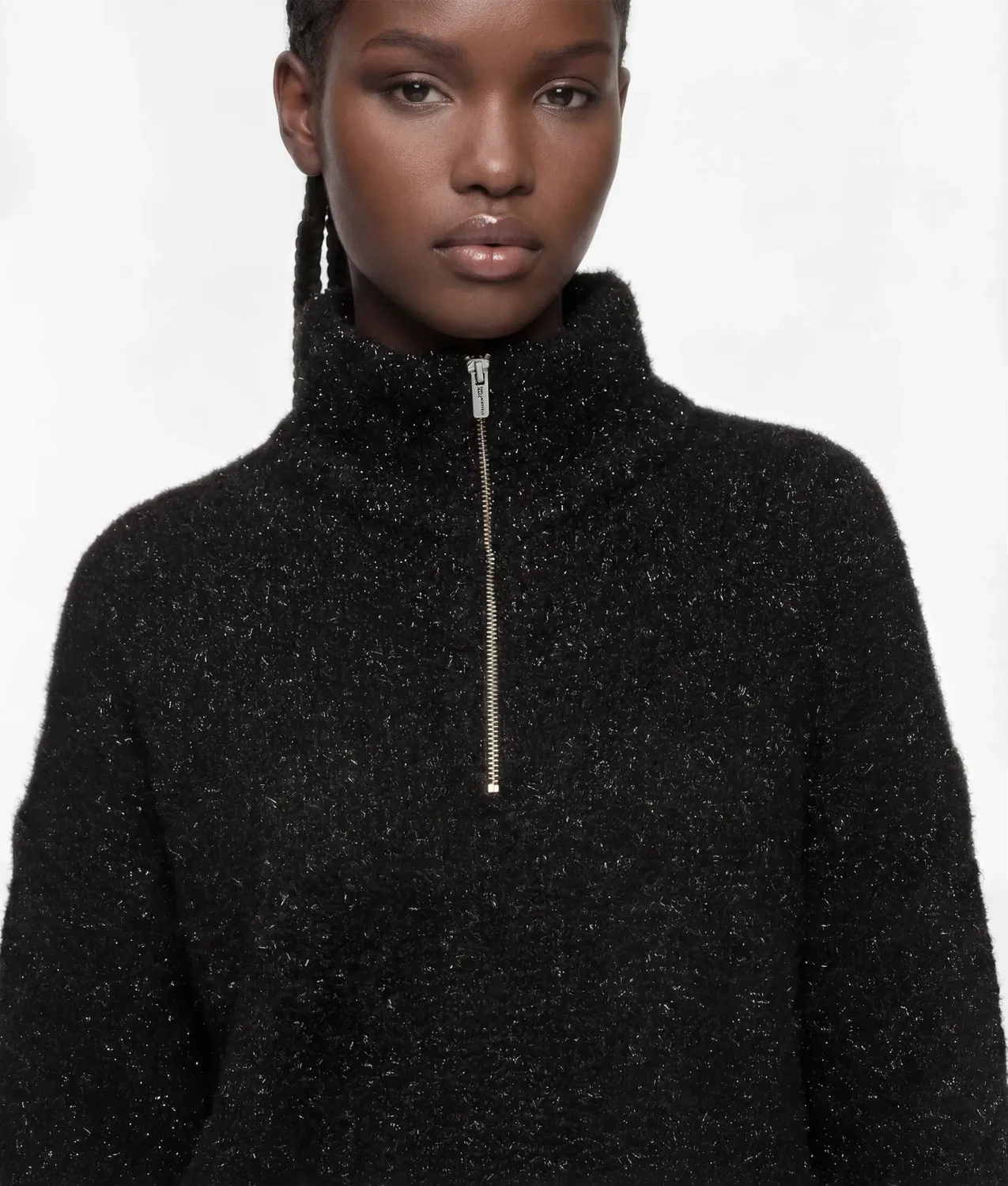 Karl Lagerfeld Fluffy Half-Zip Pullover Kuschel Relaxed