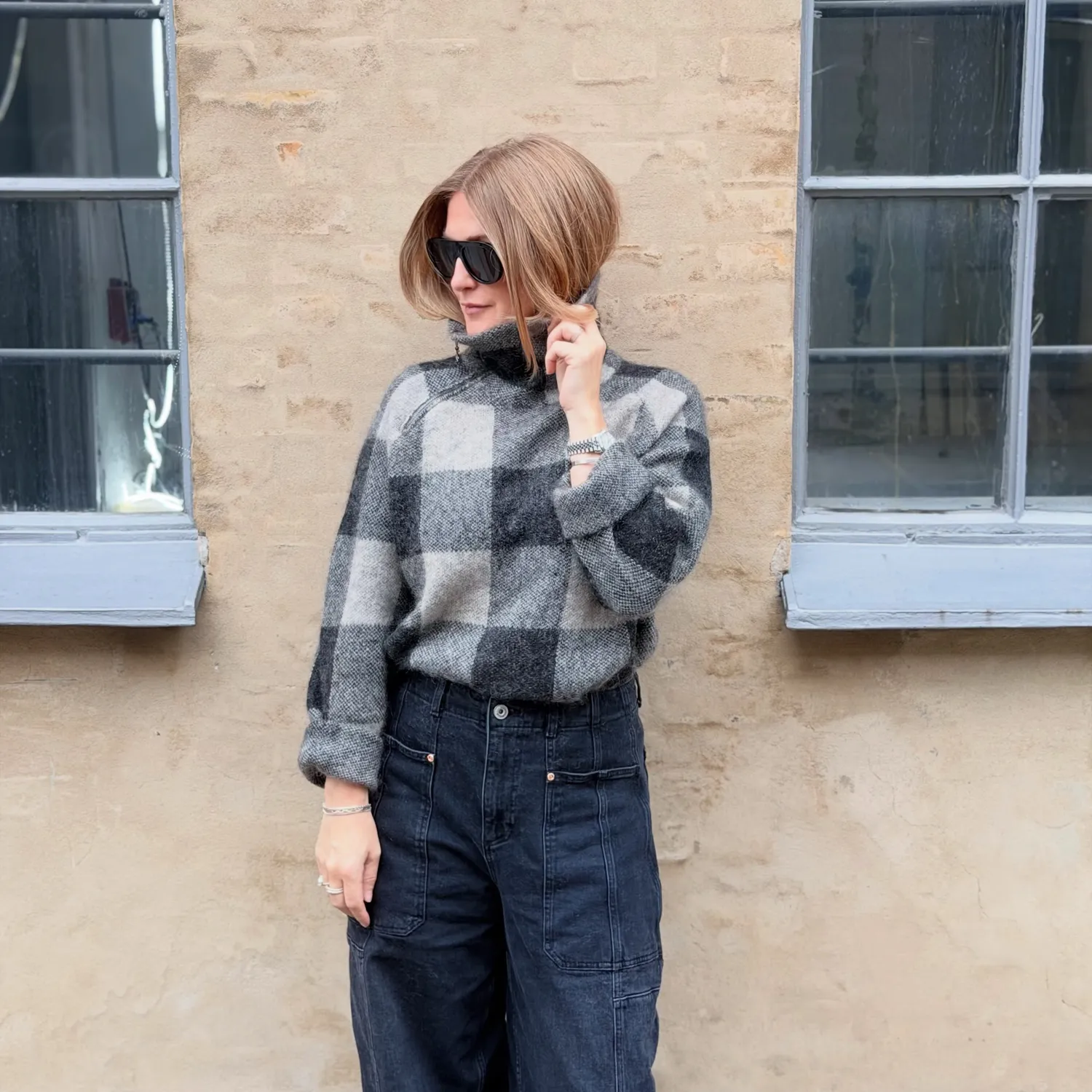 Mos Mosh MMMaija Check Strickpullover schwarz Karo