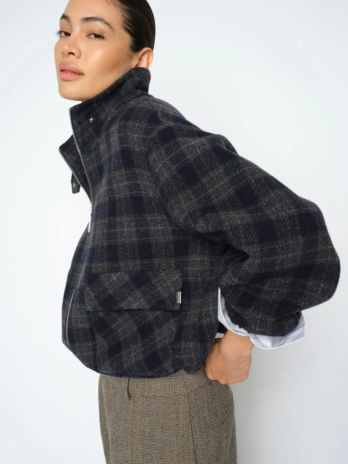 Mos Mosh MMCamille Check Bomberjacke Oversize Karo