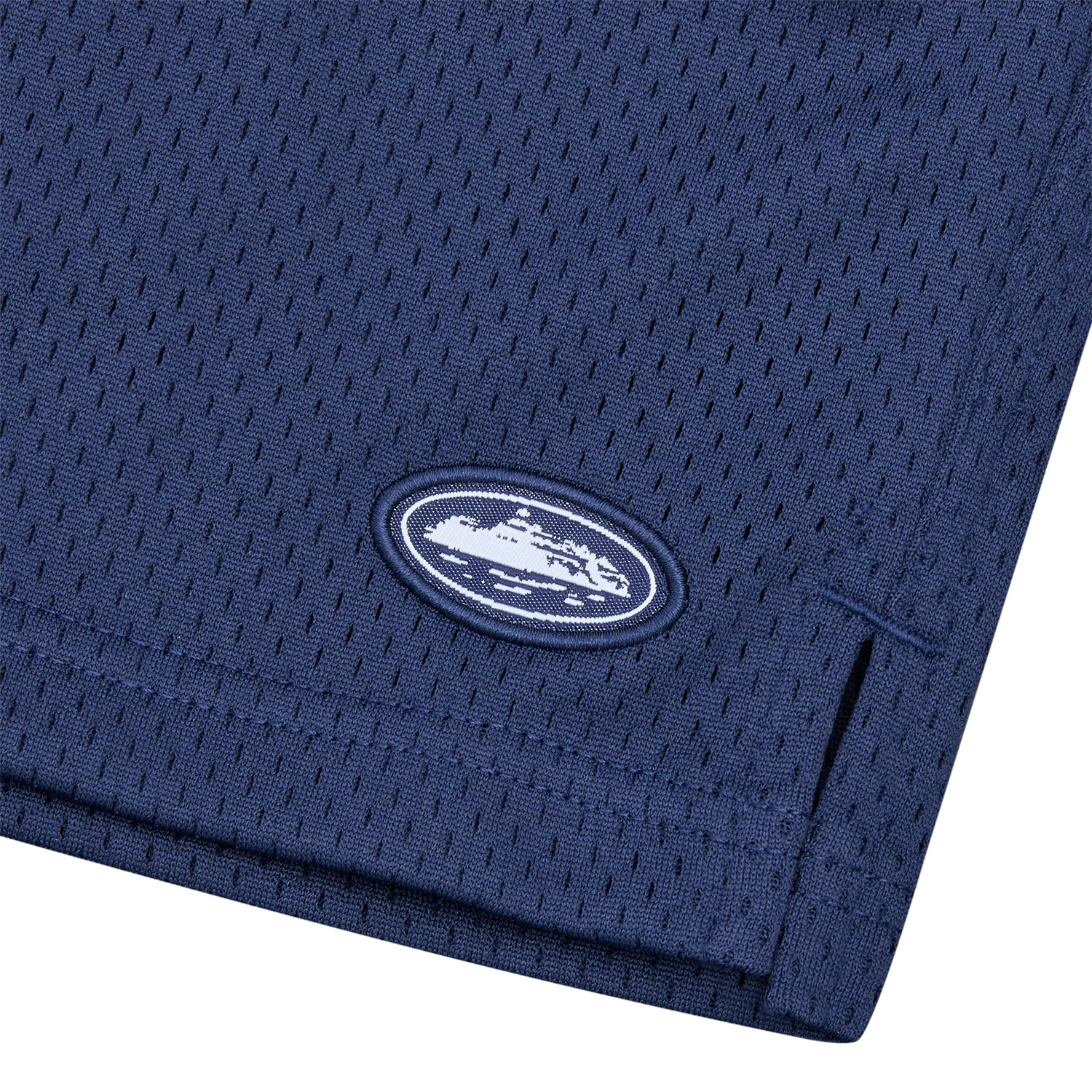 Corteiz Mini Island Mesh Shorts navy mit Reissverschluss