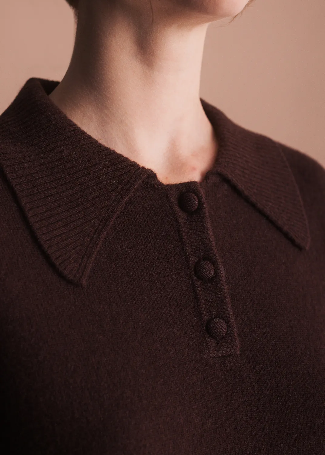 Senatex Strickkleid mit Kragen Kleid Choco Merino A-Linie